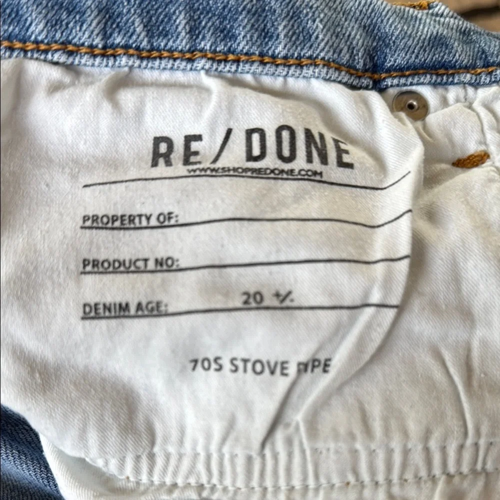 Re/Done Light Blue Straight Leg Jeans - Picture 5 of 6